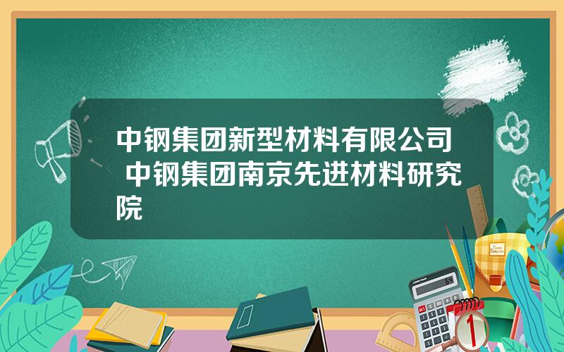 中钢集团新型材料有限公司 中钢集团南京先进材料研究院